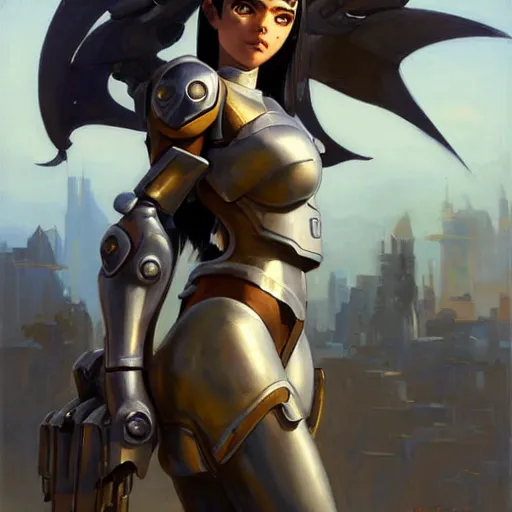 Image similar to greg manchess portrait painting of partially armored battle angel alita as overwatch character, medium shot, asymmetrical, profile picture, organic painting, sunny day, matte painting, bold shapes, hard edges, street art, trending on artstation, by huang guangjian, gil elvgren, ruan jia, greg rutkowski, gaston bussiere