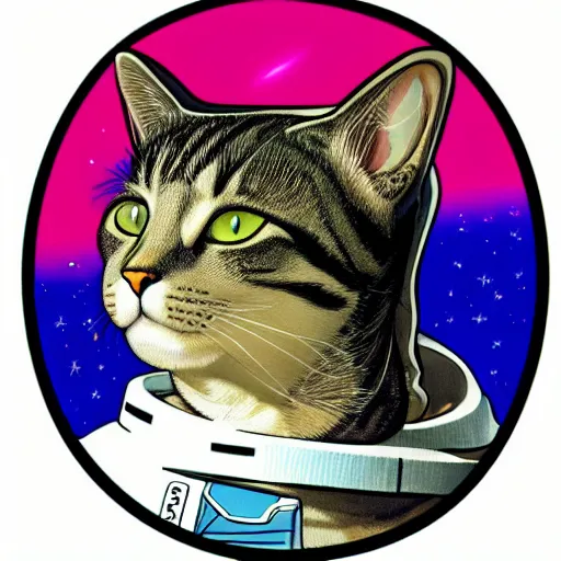 Image similar to a portrait of a cat behind the space suit helmet