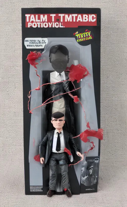 Image similar to alan turing vinyl action figure, plastic, toy, butcher billy style