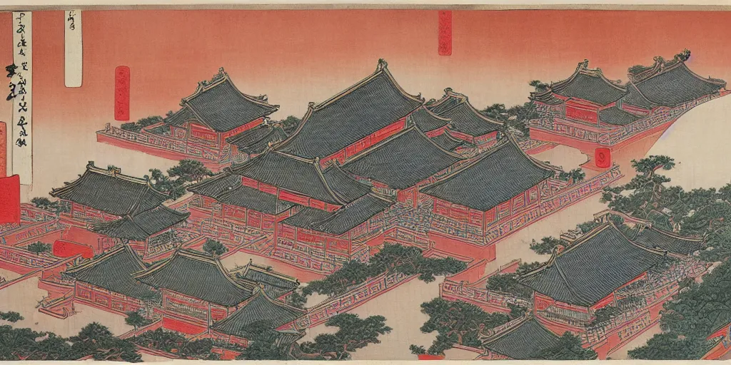 Image similar to i, Beijing forbidden city by Hokusai