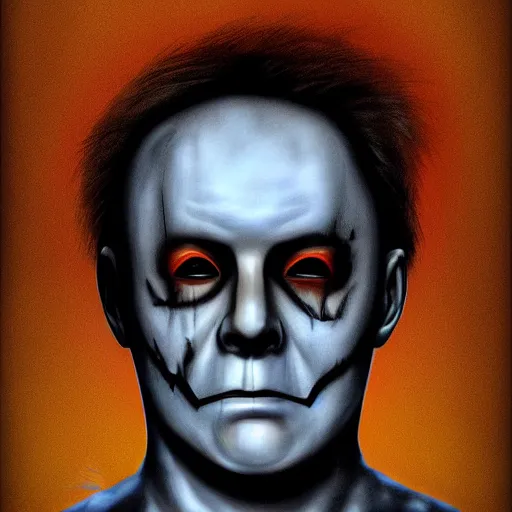 Prompt: creepy photo of michael myers by Joshua Hoffine