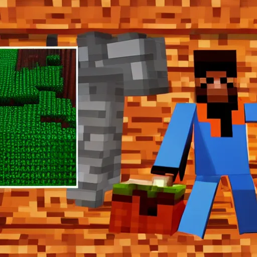 Prompt: snoop dogg smoking weed in minecraft
