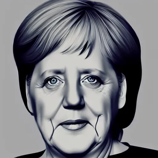 Prompt: concept art of angela merkel, vector art, by grzegorz domaradzki, brush hard, highly detailed, artstation, high quality