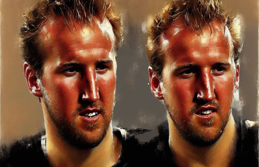 Prompt: portrait of harry kane!!!!!!!!!!!!!!!!!!!!!!!!!!!, detailed face, detailed painting, epic lighting, by ilya repin, phil hale and kent williams