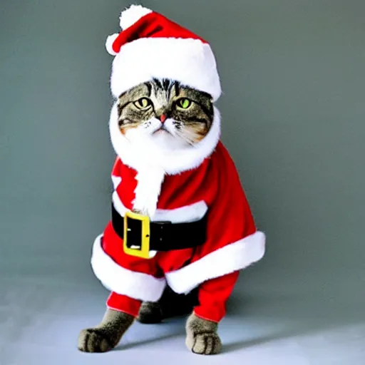 Image similar to cat wearing a santa costume