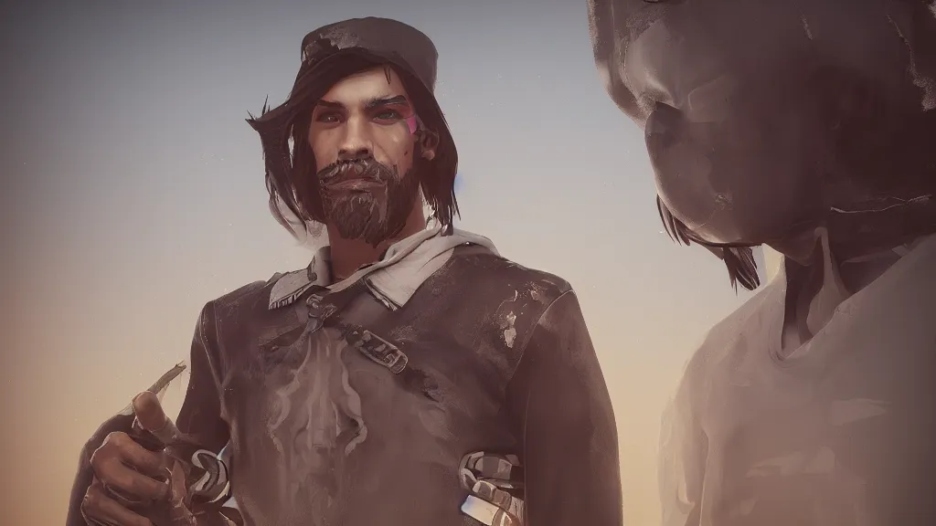 Image similar to me illustrated by rafael marquez digital art western aesthetic, artger, unreal engine 5