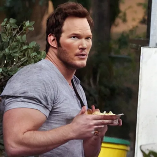 Image similar to chris pratt eating rotten food