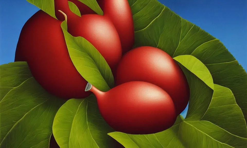 Prompt: A surrealist painting of a mangosteen by Vladimir Kush, digital art trending on artstation