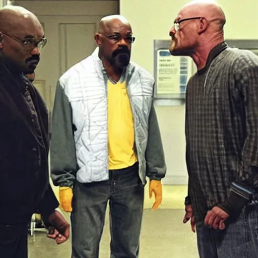 Prompt: walter white meets walter black, his african american version