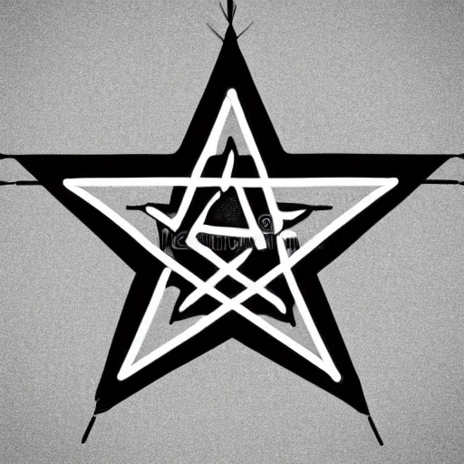 Prompt: neon pentagram , vector illustration