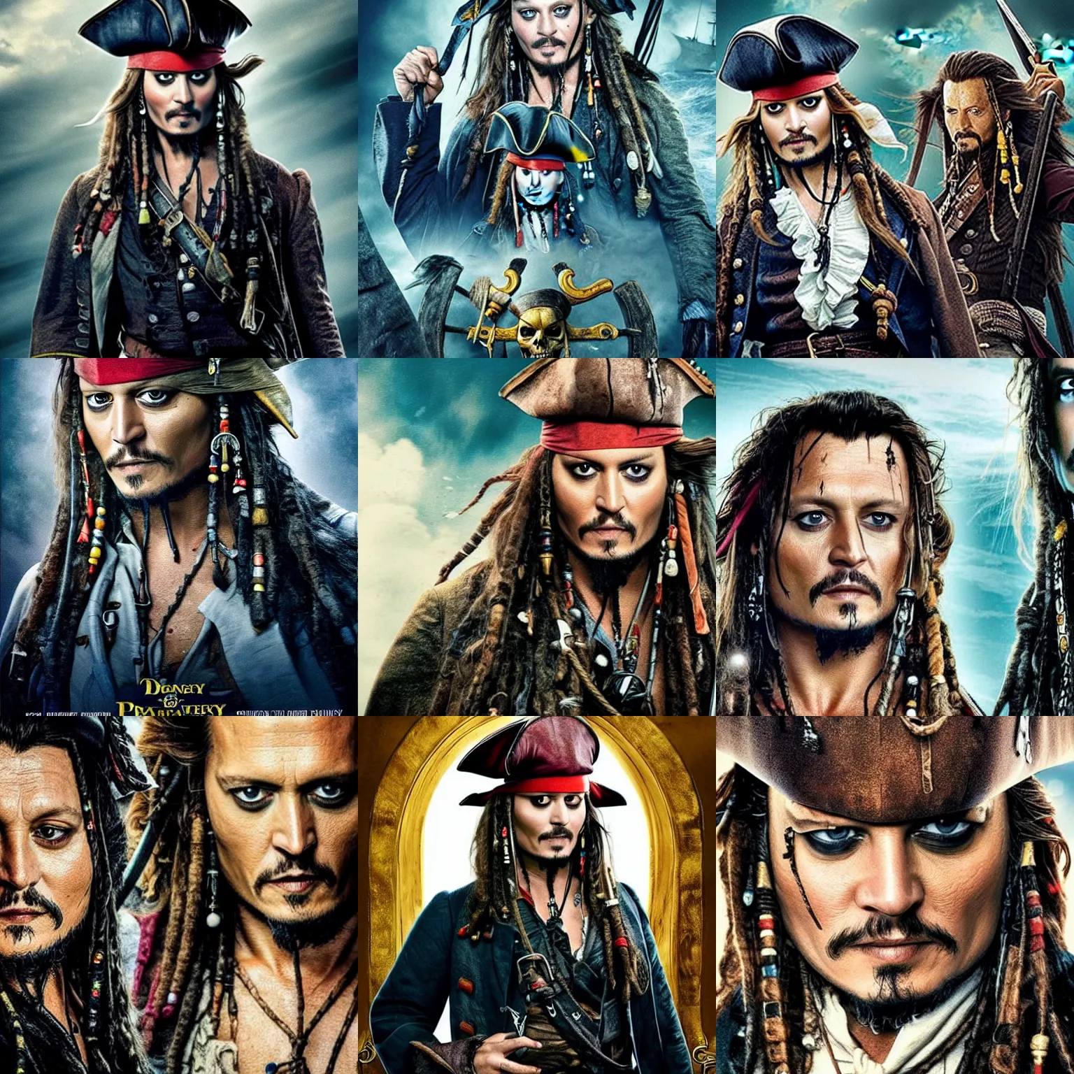 Prompt: zelensky replacing johnny depp in the lead role in pirates of the caribbean ( 2 0 2 4 ), movie poster