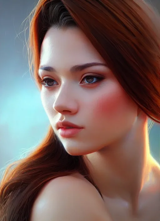 Image similar to photo of a gorgeous young woman in the style of stefan kostic, realistic, sharp focus, 8 k high definition, insanely detailed, intricate, elegant, art by stanley lau and artgerm