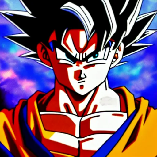 Image similar to Goku Portrait, ultra wide angle, anime art, beautiful scene, Poster Design, Very Epic, 4k resolution, highly detailed, Trend on artstation, sketch, Digital 2D, Character Design