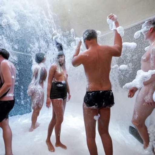 Image similar to bibemus at a foam party