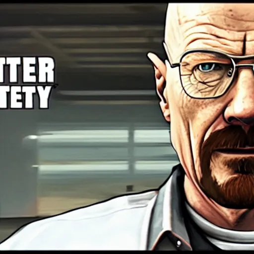 Prompt: walter white in a gtav loading screen