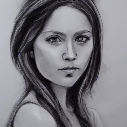 Prompt: charcoal painting of emma