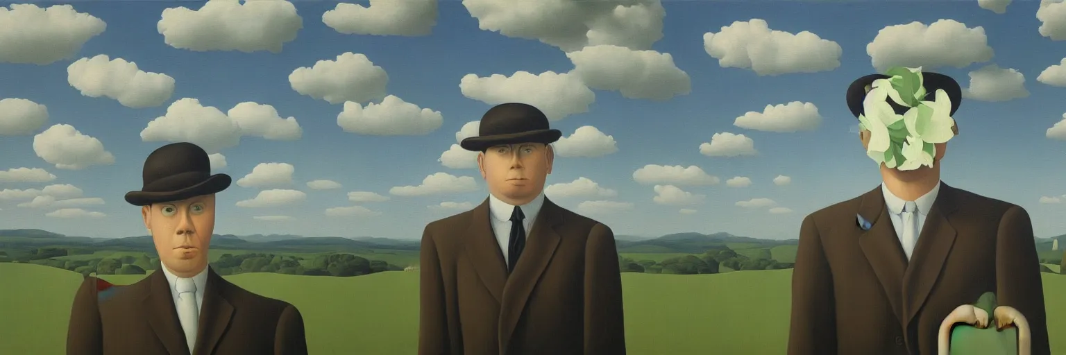 Prompt: oil painting magritte