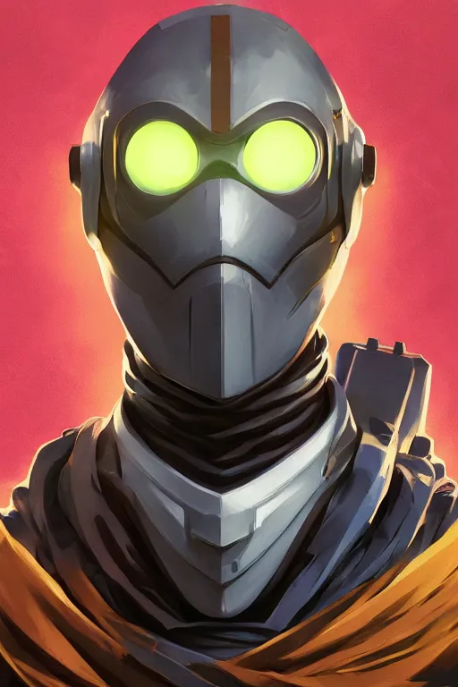 Image similar to epic mask helmet robot ninja portrait stylized as fornite style game design fanart by concept artist gervasio canda, behance hd by jesper ejsing, by rhads, makoto shinkai and lois van baarle, ilya kuvshinov, rossdraws global illumination radiating a glowing aura global illumination ray tracing hdr render in unreal engine 5