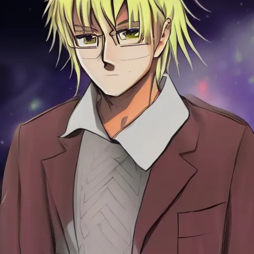 Prompt: Christopher Ballif as an anime character