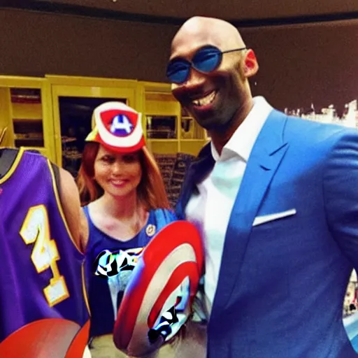 Prompt: Kobe Bryant dressed as captain America