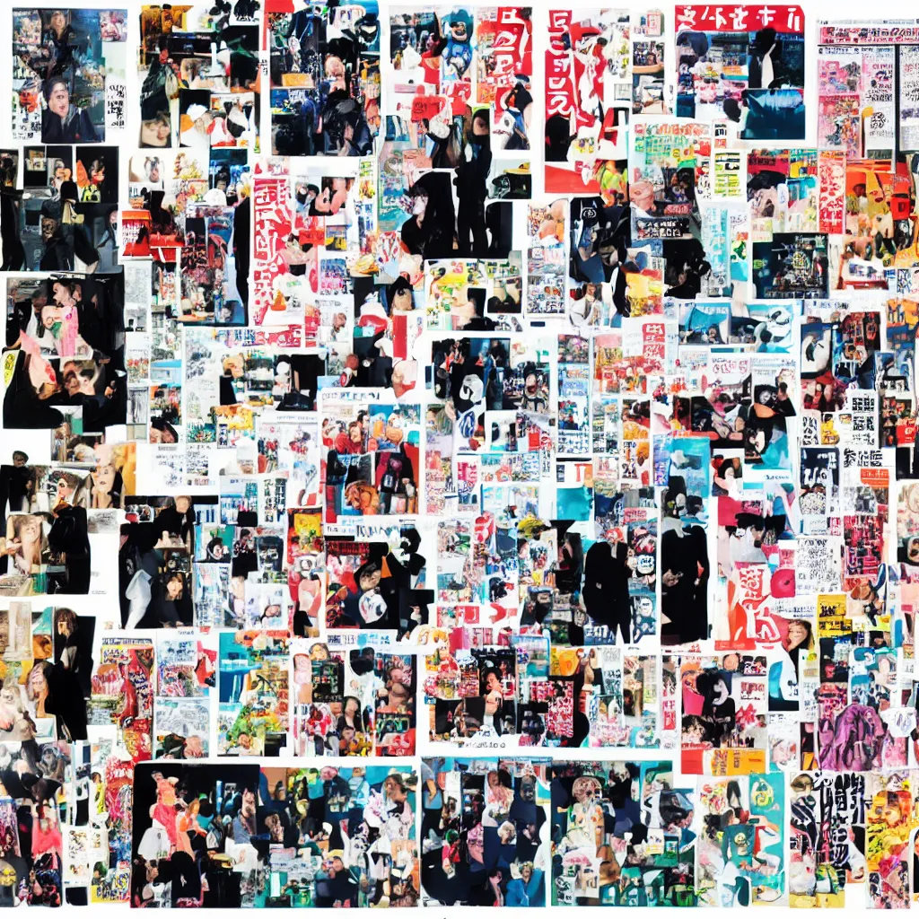 Prompt: collage of japanese magazine cutouts