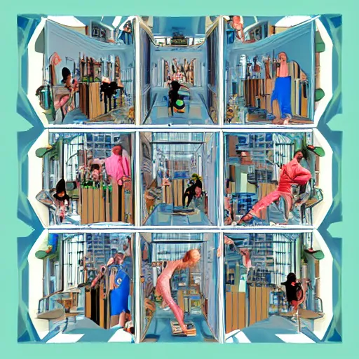 Prompt: instagram influencer ad sponsored photo in the style of MC escher