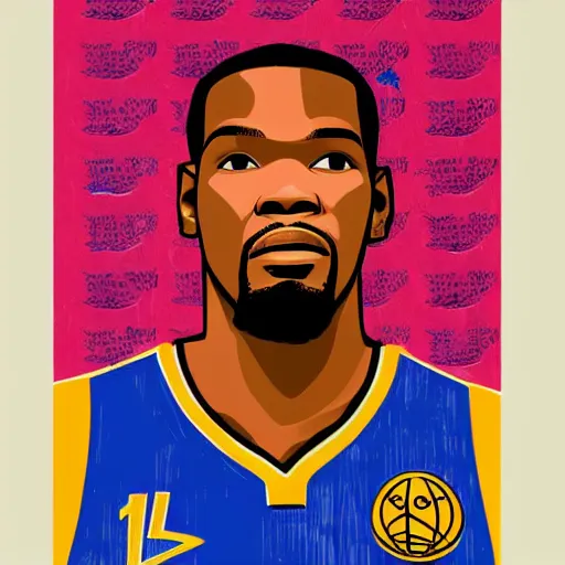 Image similar to Portrait of Kevin Durant by Shepard Fairey