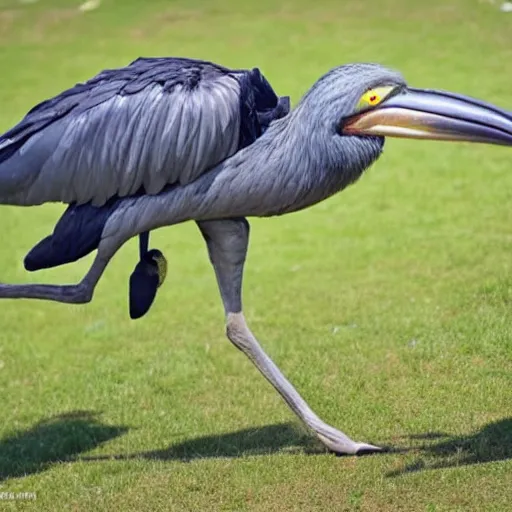 Prompt: a giant shoebill