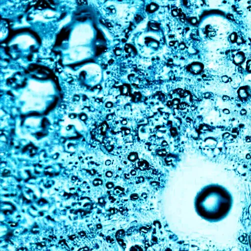 Image similar to drop of water, crowded with infusoria, seen through a microscope