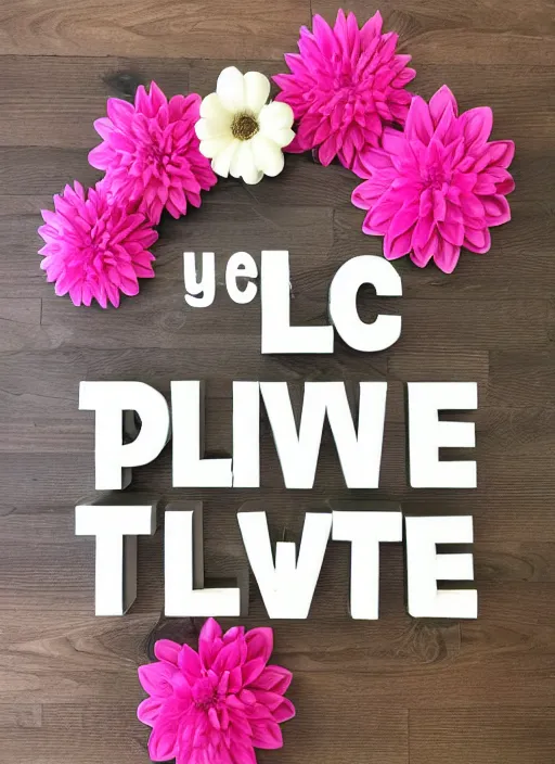 Prompt: place your text here flowers decoration