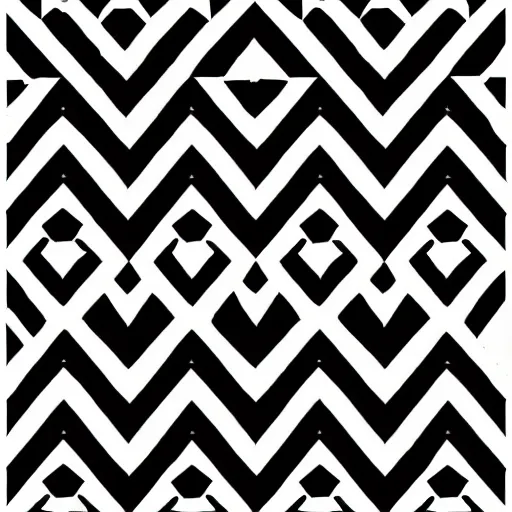 Prompt: black and white geometric pattern