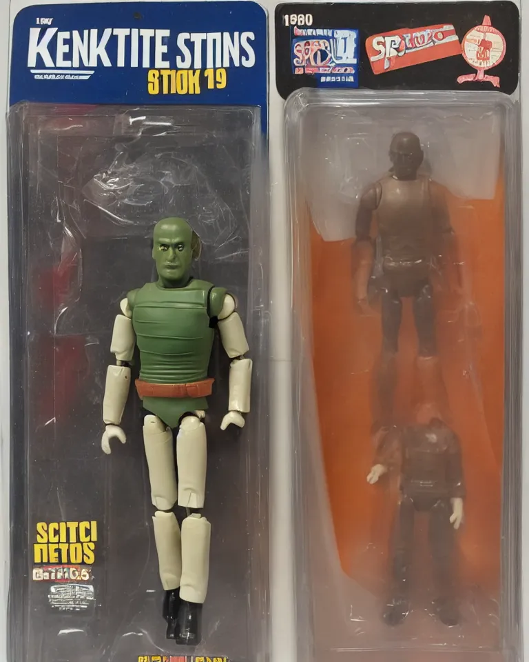 Image similar to photo of a kenner 1 9 8 0's action figure, five points of articulation, sci - fi, 8 k, full body