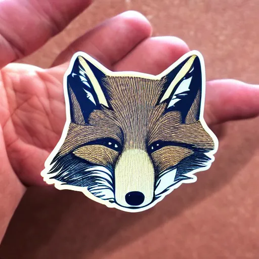 Prompt: a sticker of a fox