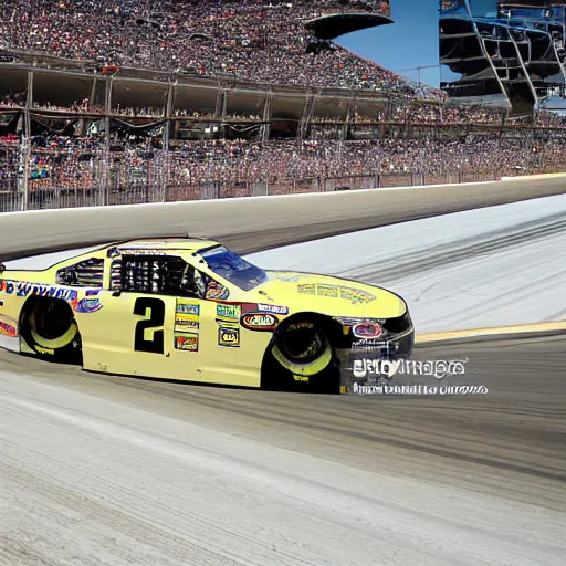 Prompt: Nascar drivers on Rainbow road, professional photograph award winning