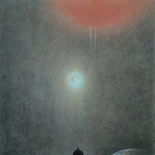 Prompt: a painting by beksinski, zdzisław