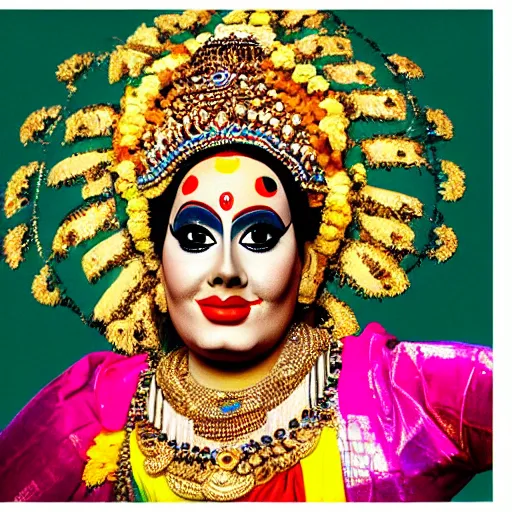 Image similar to adele as a Kathakali dancer, portrait