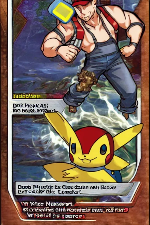 Image similar to Pokemon card of Duke Nukem, highly detailed trading card screenshot