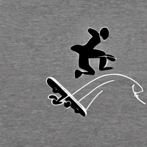 Image similar to skateboarding stick figure doing a kickflip