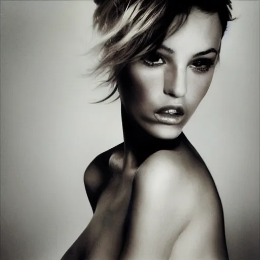 Image similar to “portrait of a young beautiful woman by Marc Lagrange”