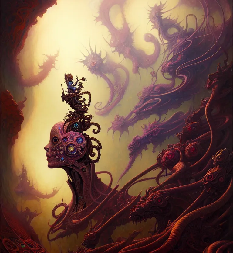 Image similar to dmt art, fantasy character portrait, ultra realistic, wide angle, intricate details, dmt artifacts, highly detailed by peter mohrbacher, android jones, wayne barlowe, boris vallejo, hajime sorayama aaron horkey, gaston bussiere, craig mullins