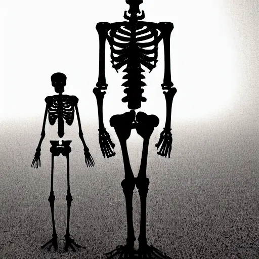 Prompt: The skeletal man standing behind you