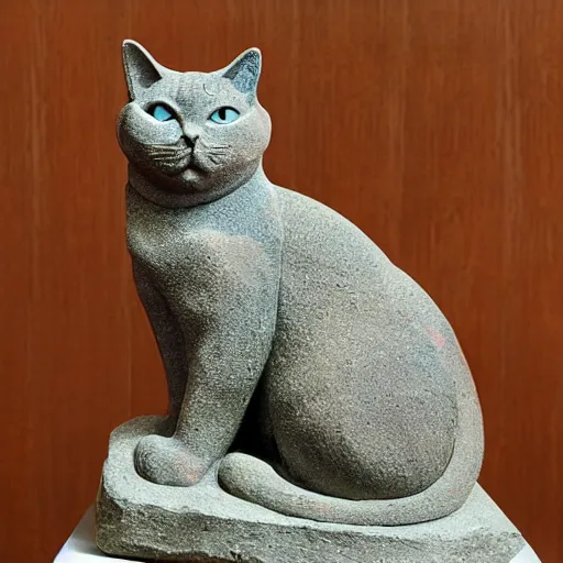 Image similar to stone statue of a cat