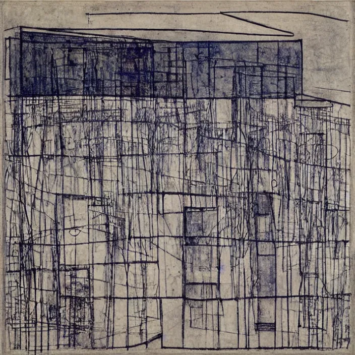 Image similar to a building in a landscape, by margaret macdonald mackintosh