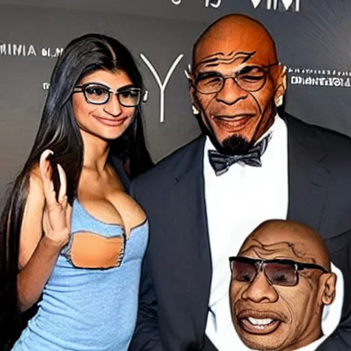 Image similar to Mia Khalifa with the head of mike tyson.