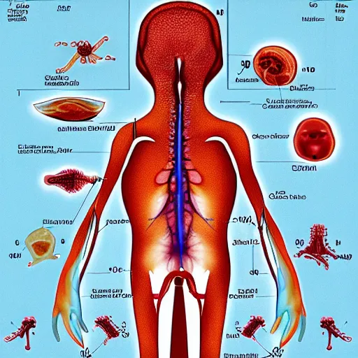 Prompt: medical diagram of an alien disease