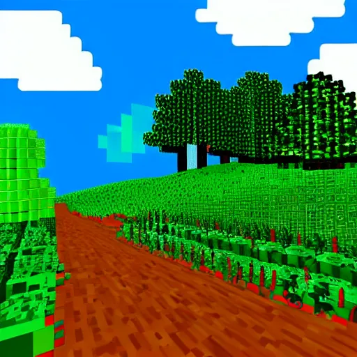 Prompt: 8-Bit Green Meadows with azure sky