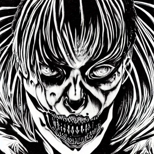 Image similar to increasingly scary and creepy psychedelic horror art by godmachine dzo olivier scott fischer yoji shinkawa shintaro kago junji ito esoteric hypnogogic hyperviolence hyperrealism realistical michaelangelo creatures of madness