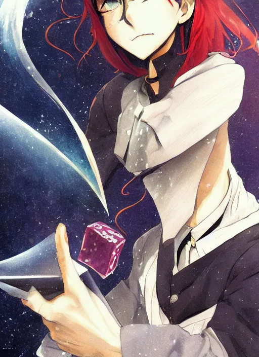 Image similar to portrait of the nebulous gambler, anime fantasy illustration by tomoyuki yamasaki, kyoto studio, madhouse, ufotable, trending on artstation