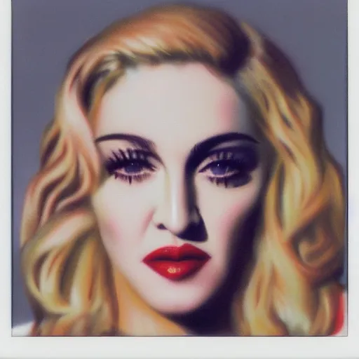 Image similar to polaroid picture, madonna - like a virgin live blond ambition tour, perfect face, symmetrical face, fine details, ethereal, trending on artstation