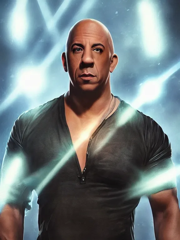 Prompt: vin diesel with long black hair!!!!!, ultra realistic, lens flare, atmosphere, glow, detailed, intricate, full of colour, cinematic lighting, trending on artstation, 4 k, hyperrealistic, focused, extreme details, unreal engine 5, cinematic, masterpiece